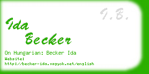 ida becker business card